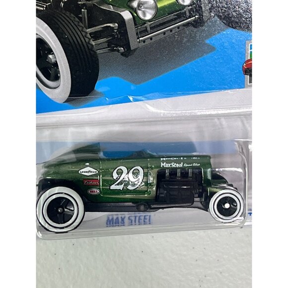 Hot Wheels Max Steel 2024 HW Roadsters 1/5 Green Diecast Car NOC - Picture 6 of 10